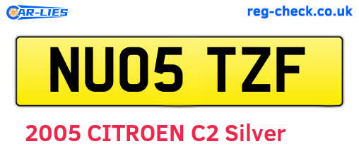NU05TZF are the vehicle registration plates.