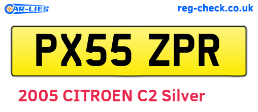 PX55ZPR are the vehicle registration plates.