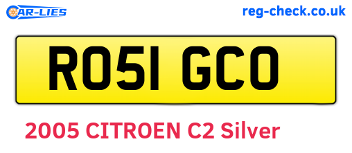 RO51GCO are the vehicle registration plates.