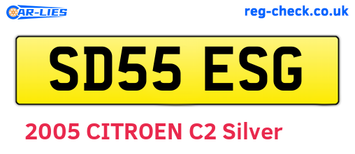SD55ESG are the vehicle registration plates.