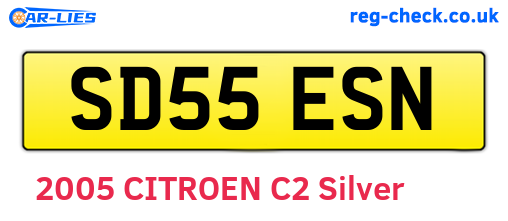 SD55ESN are the vehicle registration plates.