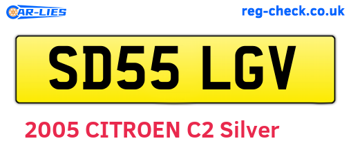 SD55LGV are the vehicle registration plates.