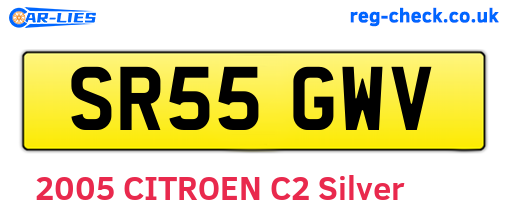 SR55GWV are the vehicle registration plates.