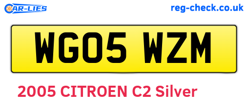 WG05WZM are the vehicle registration plates.
