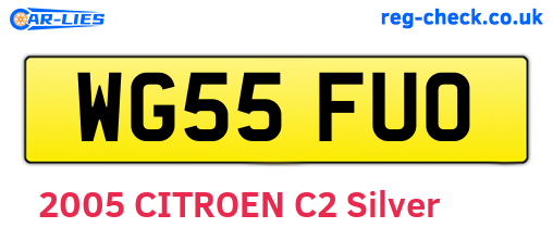 WG55FUO are the vehicle registration plates.