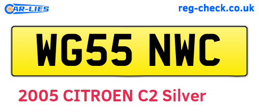 WG55NWC are the vehicle registration plates.
