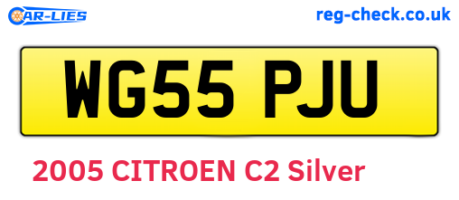 WG55PJU are the vehicle registration plates.