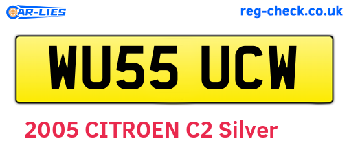 WU55UCW are the vehicle registration plates.