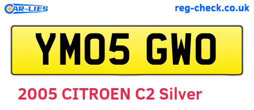 YM05GWO are the vehicle registration plates.