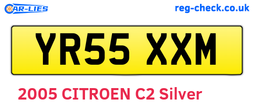 YR55XXM are the vehicle registration plates.