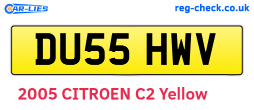 DU55HWV are the vehicle registration plates.