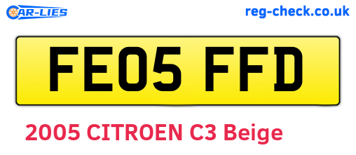 FE05FFD are the vehicle registration plates.