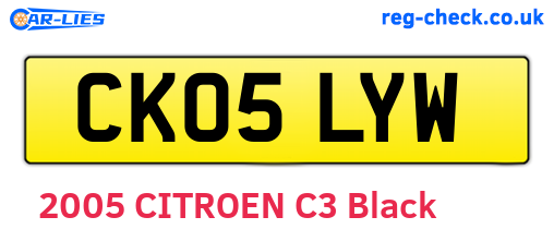 CK05LYW are the vehicle registration plates.