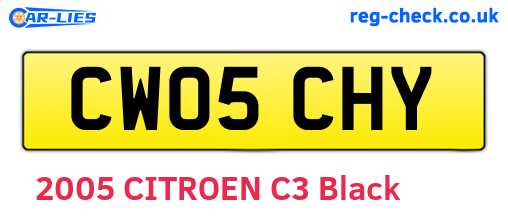 CW05CHY are the vehicle registration plates.