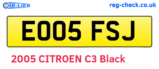 EO05FSJ are the vehicle registration plates.