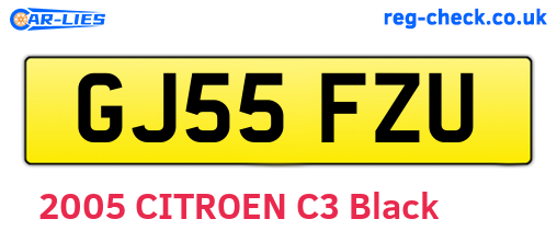 GJ55FZU are the vehicle registration plates.