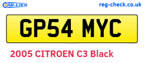 GP54MYC are the vehicle registration plates.