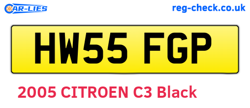 HW55FGP are the vehicle registration plates.