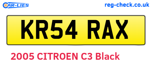 KR54RAX are the vehicle registration plates.