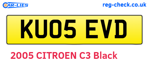 KU05EVD are the vehicle registration plates.