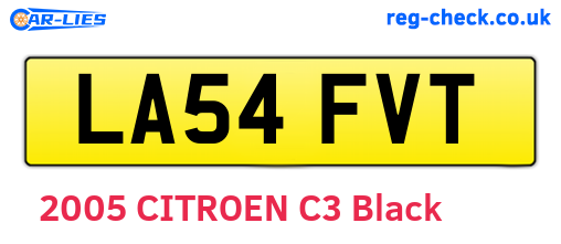 LA54FVT are the vehicle registration plates.