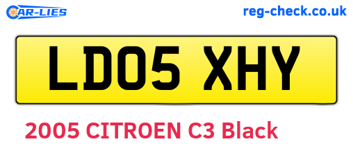 LD05XHY are the vehicle registration plates.