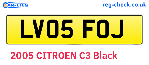 LV05FOJ are the vehicle registration plates.