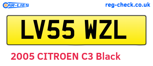 LV55WZL are the vehicle registration plates.