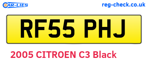 RF55PHJ are the vehicle registration plates.