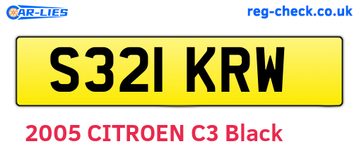 S321KRW are the vehicle registration plates.