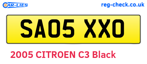 SA05XXO are the vehicle registration plates.