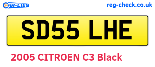 SD55LHE are the vehicle registration plates.