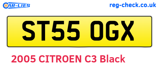 ST55OGX are the vehicle registration plates.