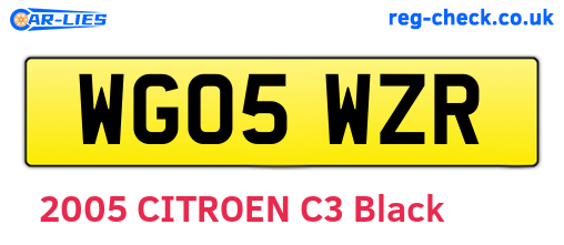 WG05WZR are the vehicle registration plates.