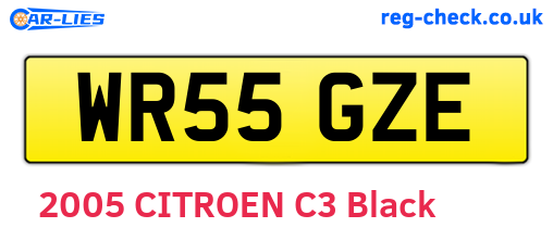 WR55GZE are the vehicle registration plates.