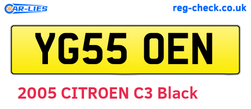 YG55OEN are the vehicle registration plates.