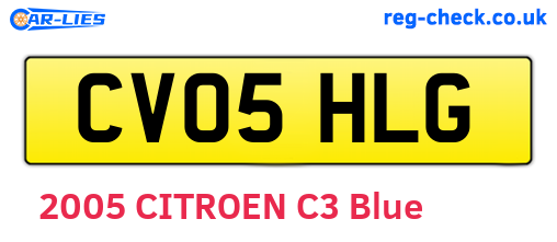 CV05HLG are the vehicle registration plates.
