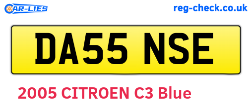 DA55NSE are the vehicle registration plates.