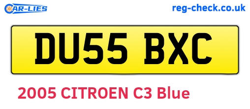 DU55BXC are the vehicle registration plates.