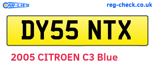 DY55NTX are the vehicle registration plates.