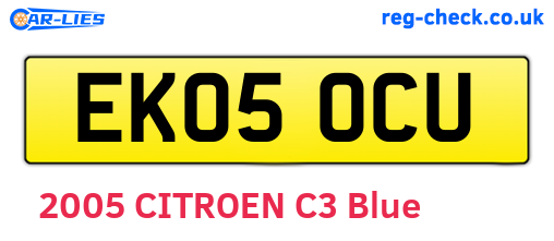 EK05OCU are the vehicle registration plates.