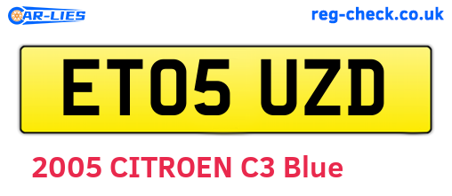 ET05UZD are the vehicle registration plates.