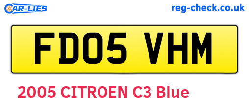 FD05VHM are the vehicle registration plates.
