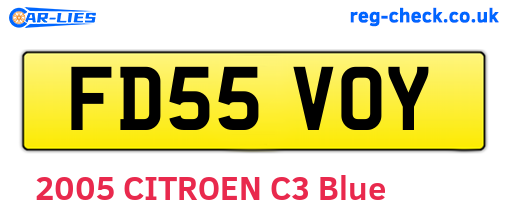 FD55VOY are the vehicle registration plates.