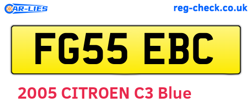 FG55EBC are the vehicle registration plates.