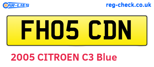 FH05CDN are the vehicle registration plates.