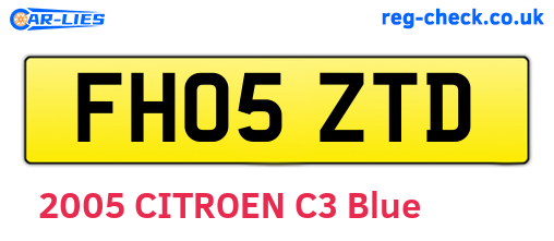 FH05ZTD are the vehicle registration plates.