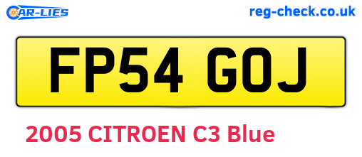 FP54GOJ are the vehicle registration plates.