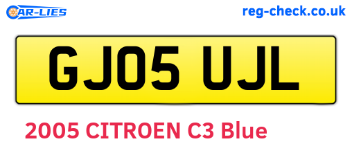 GJ05UJL are the vehicle registration plates.