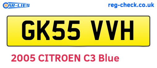 GK55VVH are the vehicle registration plates.